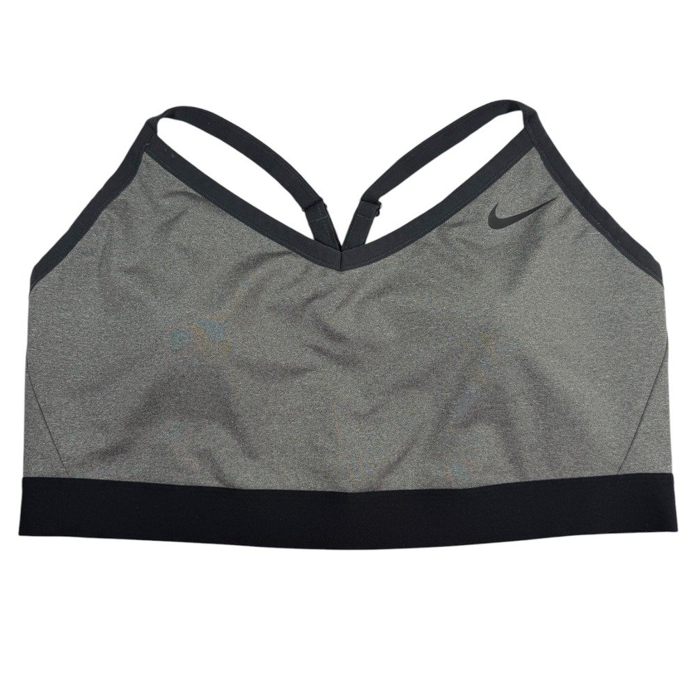 Nike Indy Sports Bra 2X Gray Black Dri-FIT Light Support Padded BQ0974-091
